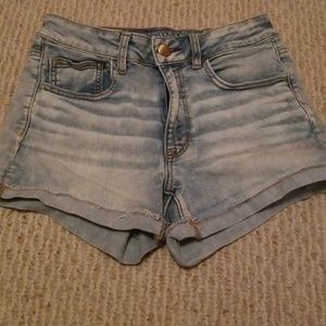 Light Washed Hi-rise Shorts
